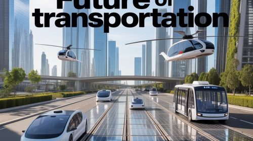 Future of Transportation with electric vehicles, flying cars, and smart cities