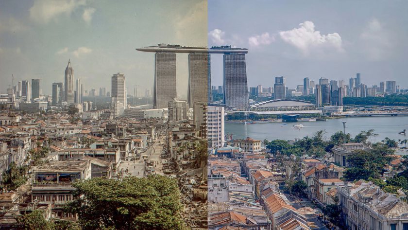 Case study in Singapore showing transformation from 1960s to modern economy